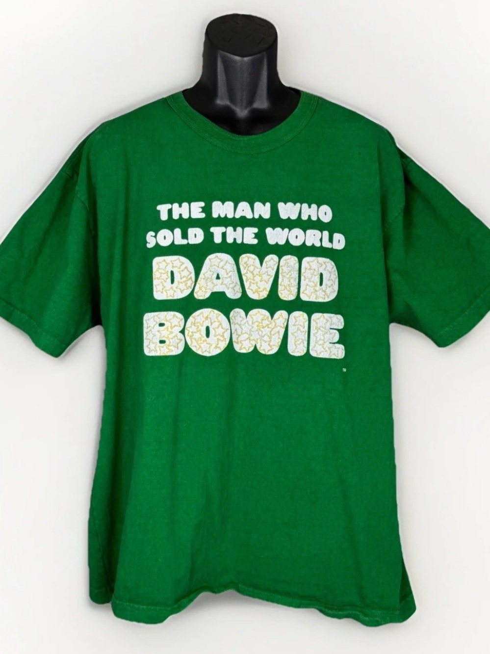 Skim Milk / WHOLE  X David Bowie Colab Man Who Sold The World Tee Green Sz L